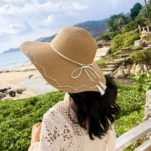 Летняя шапка с вышивкой большой край Дамская Летняя соломенная шляпа Молодежные шляпы для женщин тени солнцезащитные пляжные кепки для отдыха