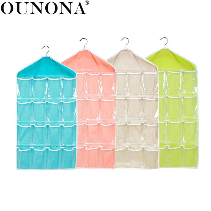 

16 Pockets Over Door Hanging Storage Bag Case Organizer Wall Door Hanger Closet Underwear Socks Bra Storage Organizer