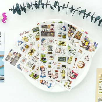 

20packs/lot Leisurely coffee time stationery stickers Diary DIY deco Scrapbook decorative sticker Cute Decoration label G074