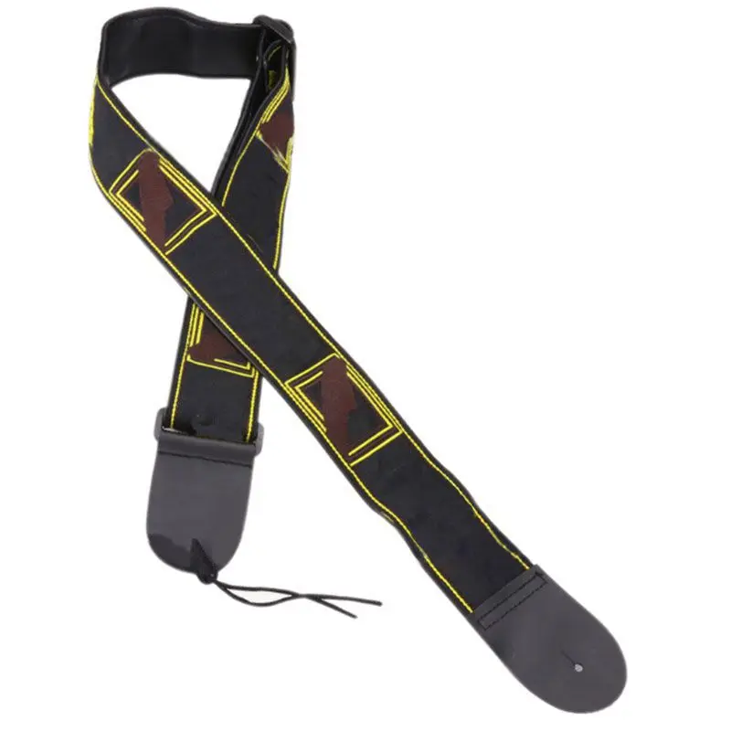 Guitar Belt 15cm Adjustable Nylon Guitar Strap With Leather Ends For