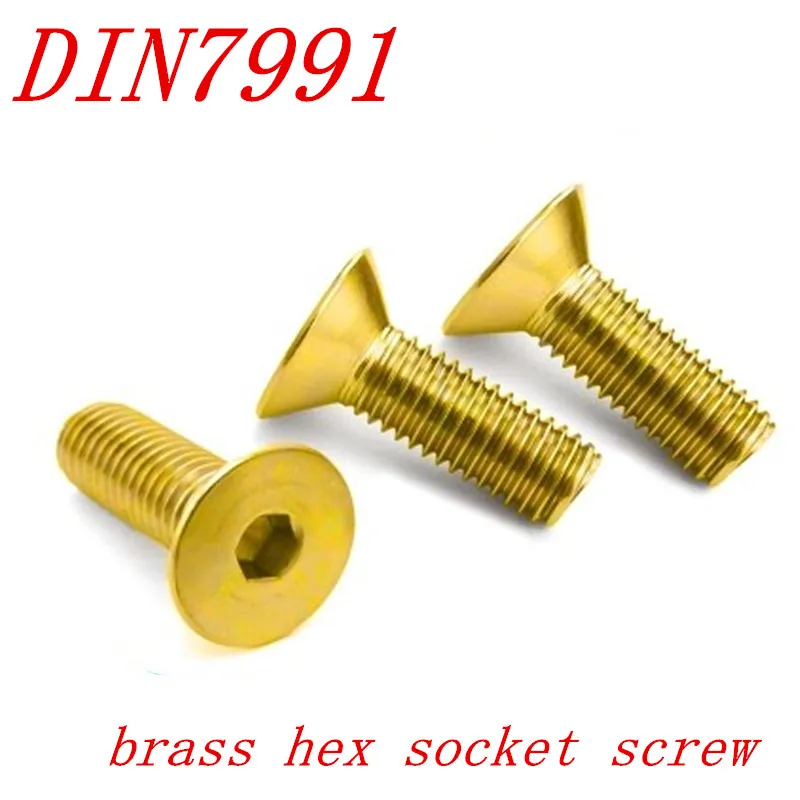 1000pcs DIN7991 m3 m4 m5 m6 brass Flat countersunk head hex socket