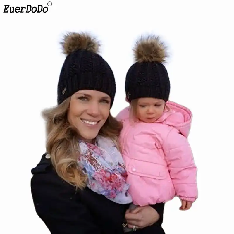 mom and daughter winter hats