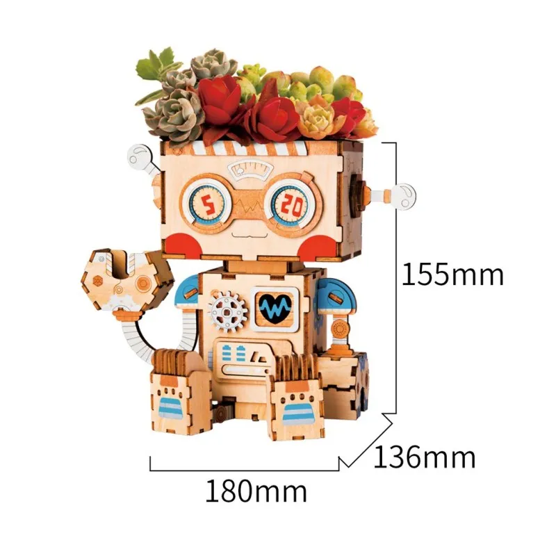 

Flower Pots 3D Wooden Puzzle for Kids Assembly Cartoon Animals Model Kit Robotime DIY Model Toys Puzzles Educational Toys Gifts
