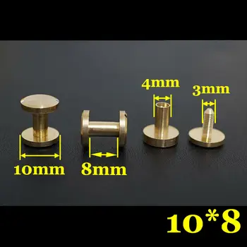 

50pc Q1-10x8 Solid Brass belt screw Chicago Screw Leathercraft