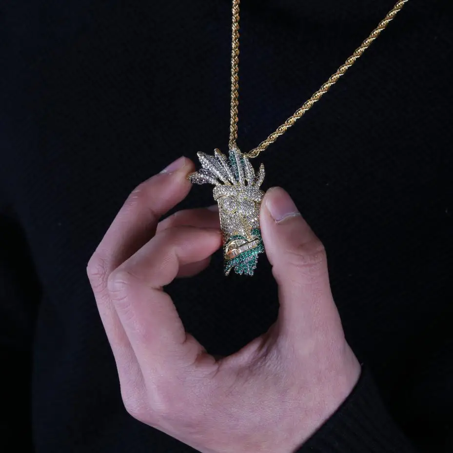 Ожерелье с подвеской Iced Out UKA Мужская/Женская микро подвеска в стиле хип хоп