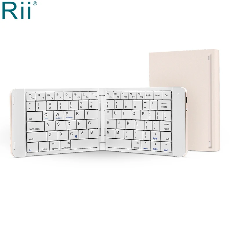 

Original Rii K09BT Two-Fold Bluetooth Keyboard Folding Wireless Keyboard for iPad Pro, Android TV Box, Mini PC, Tablets,
