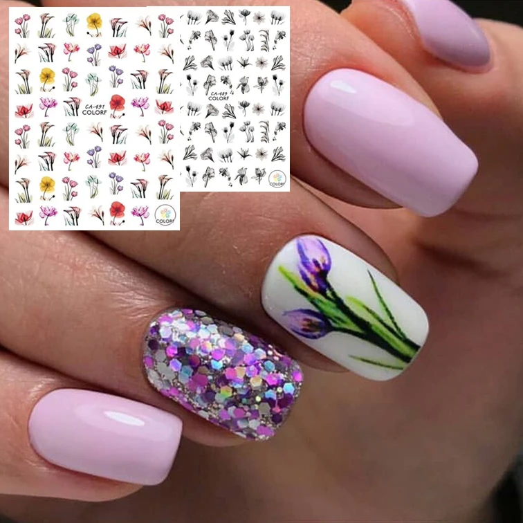 

CA-491-492-489 flower series DESIGNS COOL 3d nail art stickers decal template diy nail tool decorations