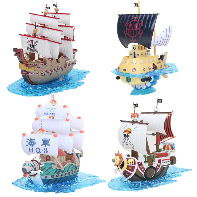 Anime One Piece ship Thousand Sunny Red Force Boat Polortang Marine