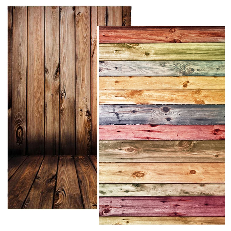 0.9x1.5m For Wood Pattern Photo Studio Backdrop Retro Vintage Style