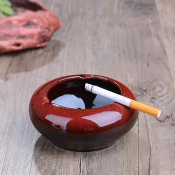 

Large Capacity Ceramics Ash Tray Chinese Traditional Style Ashtray Portable Anti-Scalding Cenicero Cigar Ashtray Home Decor