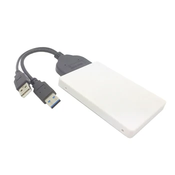 

10pcs/lot Cablecc USB 3.0 to SATA 22pin to M.2NGFF PCI-E 2LANE SSD Hard Disk Case Enclosure White With Extral Power