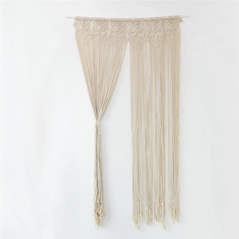 90x180 cm À La Main Vintage Coton Macrame Fil Porte Rideau Windom ... 90x180 cm À La Main Vintage Coton Macrame Fil Porte Rideau Windom ...