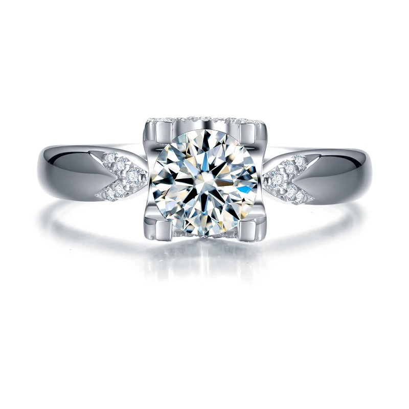 Модные популярные 925 серебро 1.0ct moissanit e diamond инкрустированные кольцо/ball ужин