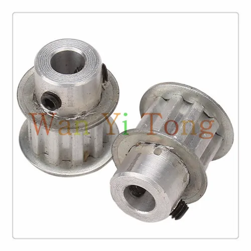 

2Pcs XL Type Aluminum Timing Belt Pulley 10 Teeth 6.35mm Bore M4 Top Screws