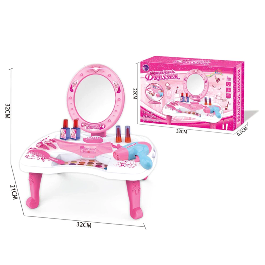  Hot Sale Makeup Toy 26Pcs Children Pretend Play Dressing Table Toy Pretend Kits Girl Pretend Play C