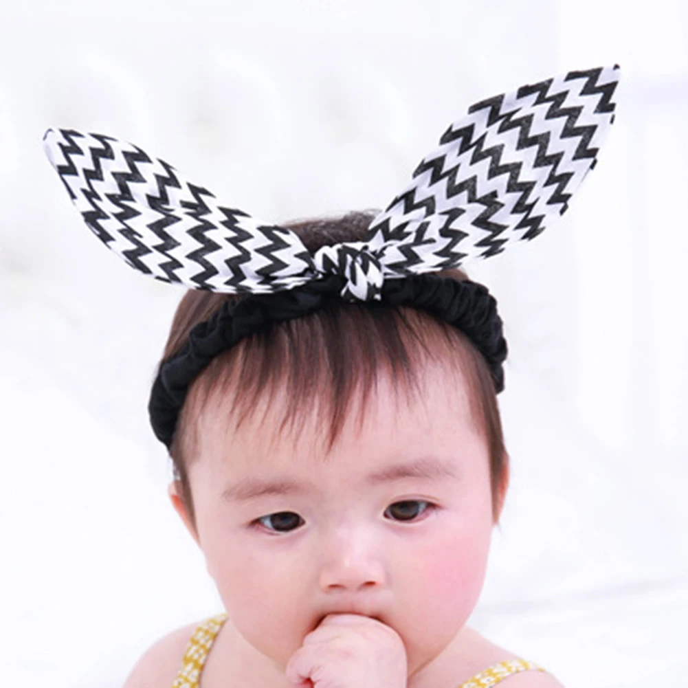 Black White Bunny Ears Baby Kids Girl Children Headband Kids Hair Accessories