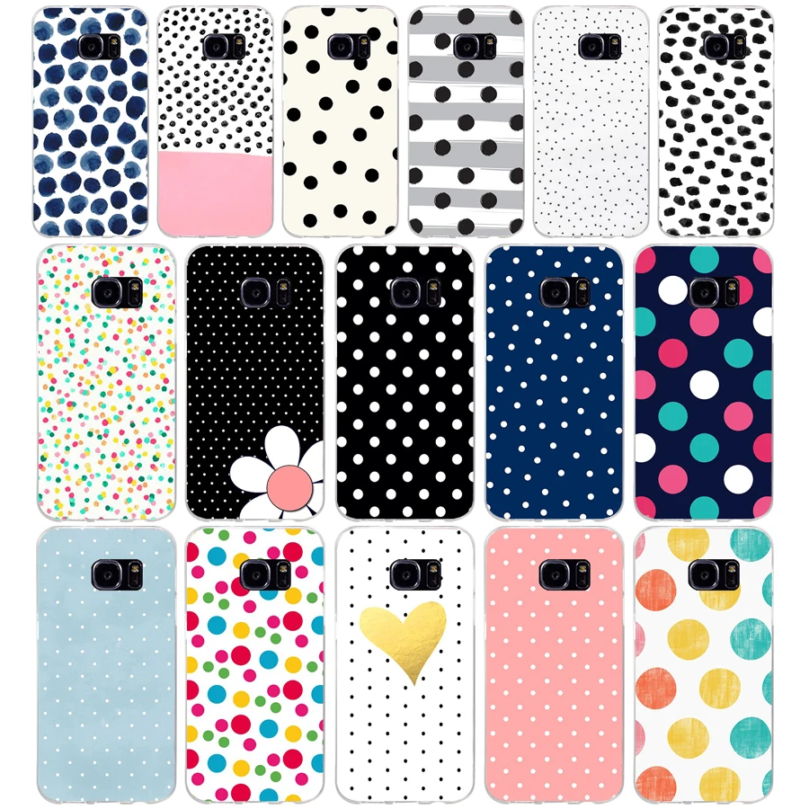 

67G Polka Dots Case For Samsung Galaxy S7 Edge Case Soft TPU Silicone Cover for Galaxy S7 Edge Cover Coque