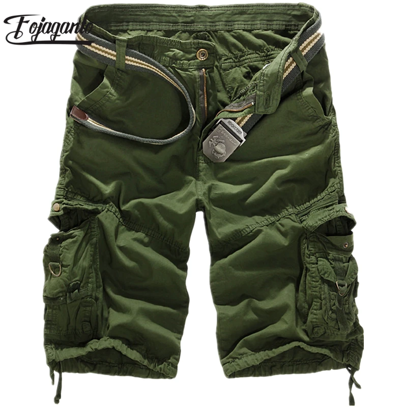 FOJAGANTO, мужские шорты, одноцветные, мужские шорты, уличные, с несколькими карманами, модные, хип-хоп, мужские шорты Карго(без пояса