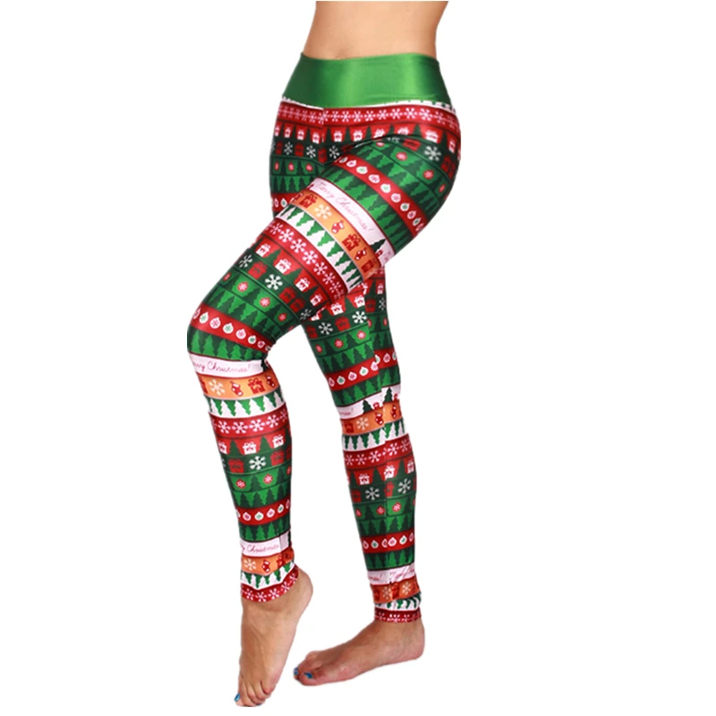 Christmas Style Women Yoga Pants Fitness Capris Festival