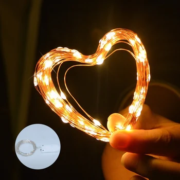 

Foxanon 2M 20leds Copper Wire String Light 2*CR2025 Battery Powered Home Led Christmas Wedding Party Bottle DIY Decoration Light