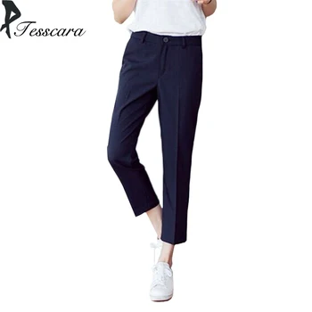 

Brand Women Summer Slim Casual Pencil Pants Office Lady Elegant High Waist Plus Size Bottoms Female OL Outwear Pants$capris