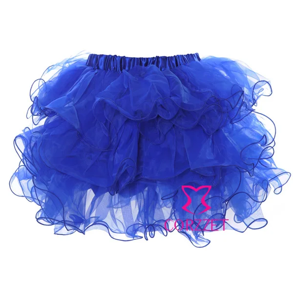 Летняя стильная юбка-корсет многослойная Прозрачная Юбка из вуали для Клубная танцевальная одежда платье с юбкой-пачкой Нижняя юбка - Цвет: Синий