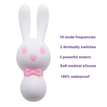 10 Speed USB Charging Rabbit Vibrating Eggs G-spot Nipple & Clitoris Stimulator Massage Vibrator Masturbation Adult Sex Toys A3 6