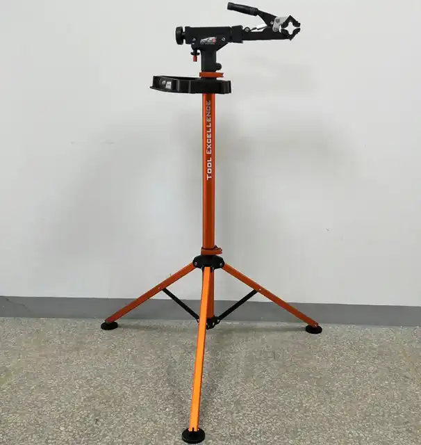 Super B Professional Bicycle Repair Stand - Adjustable Clamping Height Tripod Workstand With Tool Tray