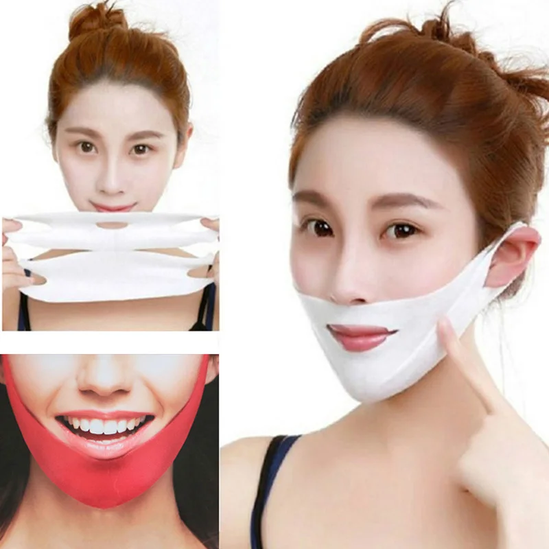 

1pcs 4D Double V Face Shape Tension Firming Mask Paper Slimming Eliminate Edema Lifting Firming Thin Masseter Face Care Tool