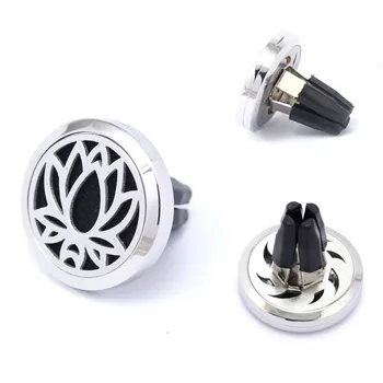 

2017 New 30mm Stainless Steel Beautiful Flowers Round Car Clip Aromatherapy/Essential Oil Diffuser Perfume Locket