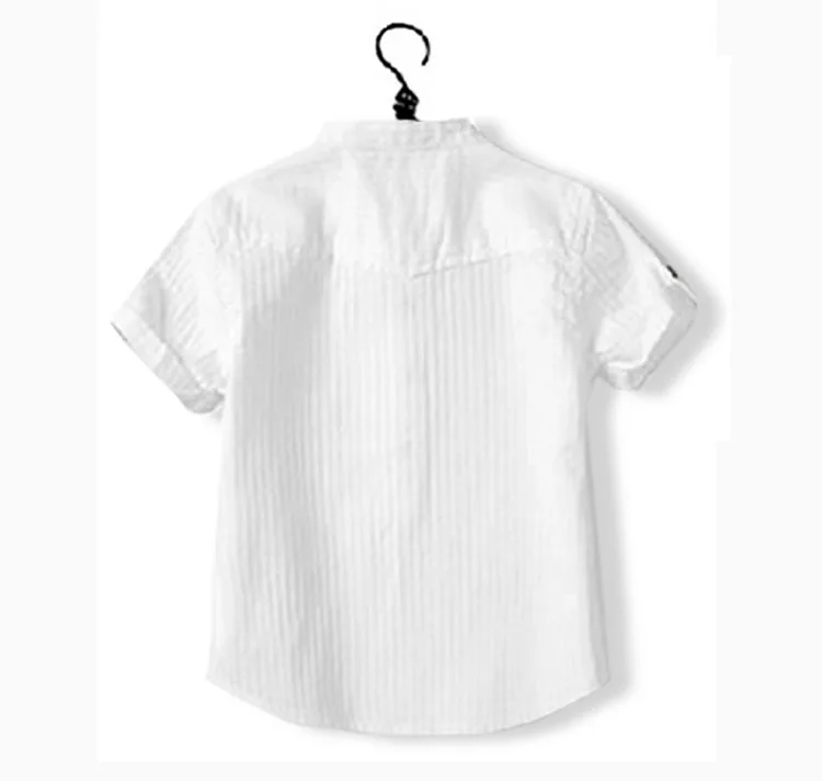 Новые летние Рубашки для мальчиков белый Цвет Лето Рубашки для мальчиков для детей детская блузка рубашка Обувь для мальчиков