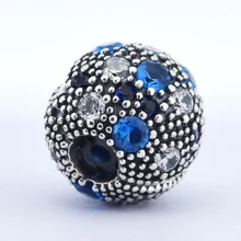 Подходит для браслетов Pandora Cosmic Stars Clip Charms с разноцветными CZ 925 пробы-серебряные ювелирные бусины