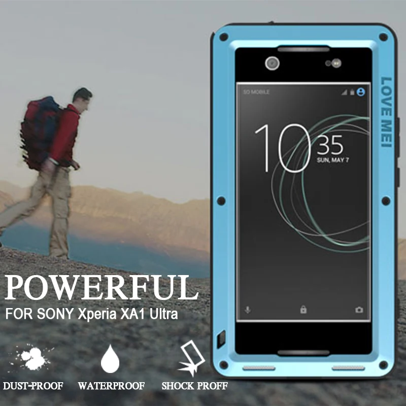 imágenes para A prueba de agua A Prueba de Golpes para Sony Xperia XA1 Ultra Cubierta de Lujo de la Marca de Aluminio Gorilla Glass para Sony Xperia XA1 Ultra Casos imágenes para A prueba de agua A Prueba de Golpes para Sony Xperia XA1 Ultra Cubierta de Lujo de la Marca de Aluminio Gorilla Glass para Sony Xperia XA1 Ultra Casos