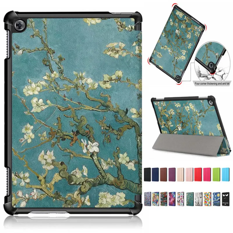 

Ultra-thin painted Protective Cover Skin for Huawei MediaPad M5 Lite 10.1 BAH2-L09/W19 DL-AL09 Tablet Magnetic PU Cover Case