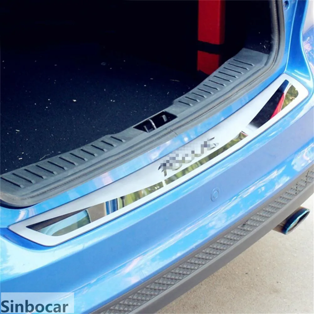 

Stainless Outer Rear Bumper Sill Plate Protector Trim For Ford Focus MK3 Hatchback 2012-2014 Free Shipping