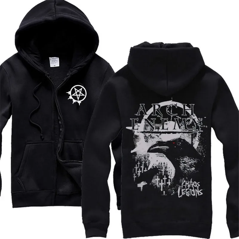 29 видов Швеции Арка враг рок на молнии худи, зимняя куртка в стиле панк death sudadera тяжелый металл черный свитшот верхняя одежда из флиса - Цвет: 3