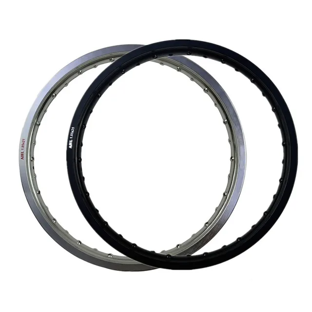 6061 Black / White Motorcycle Rim Aviation Aluminum Front Wheel Circle 1.85x21 36 Spoke Hole 185