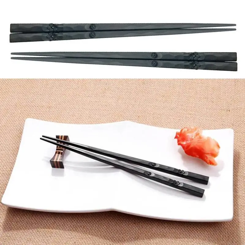 

1Pair Japanese chopsticks Alloy Non-Slip Sushi Food sticks Chop Sticks Chinese Gift Reusable Chopsticks