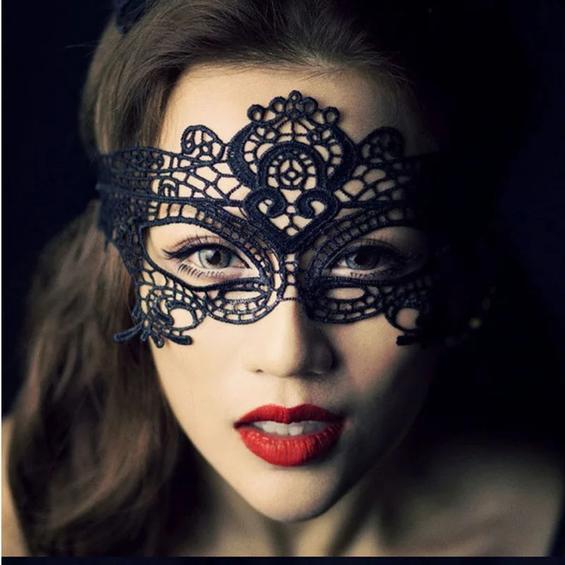 Новая Сексуальная экзотическая одежда женская полая маска Веселые игровые аксессуары маски для вечерние сексуальные черные кружевные