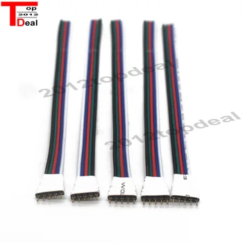 

10-100pcs/lot LED Strip 5 Pin Connector Male Female RGBW Wire 5P Cable 22AWG 5 Colors for 12V running strip RGB Extension