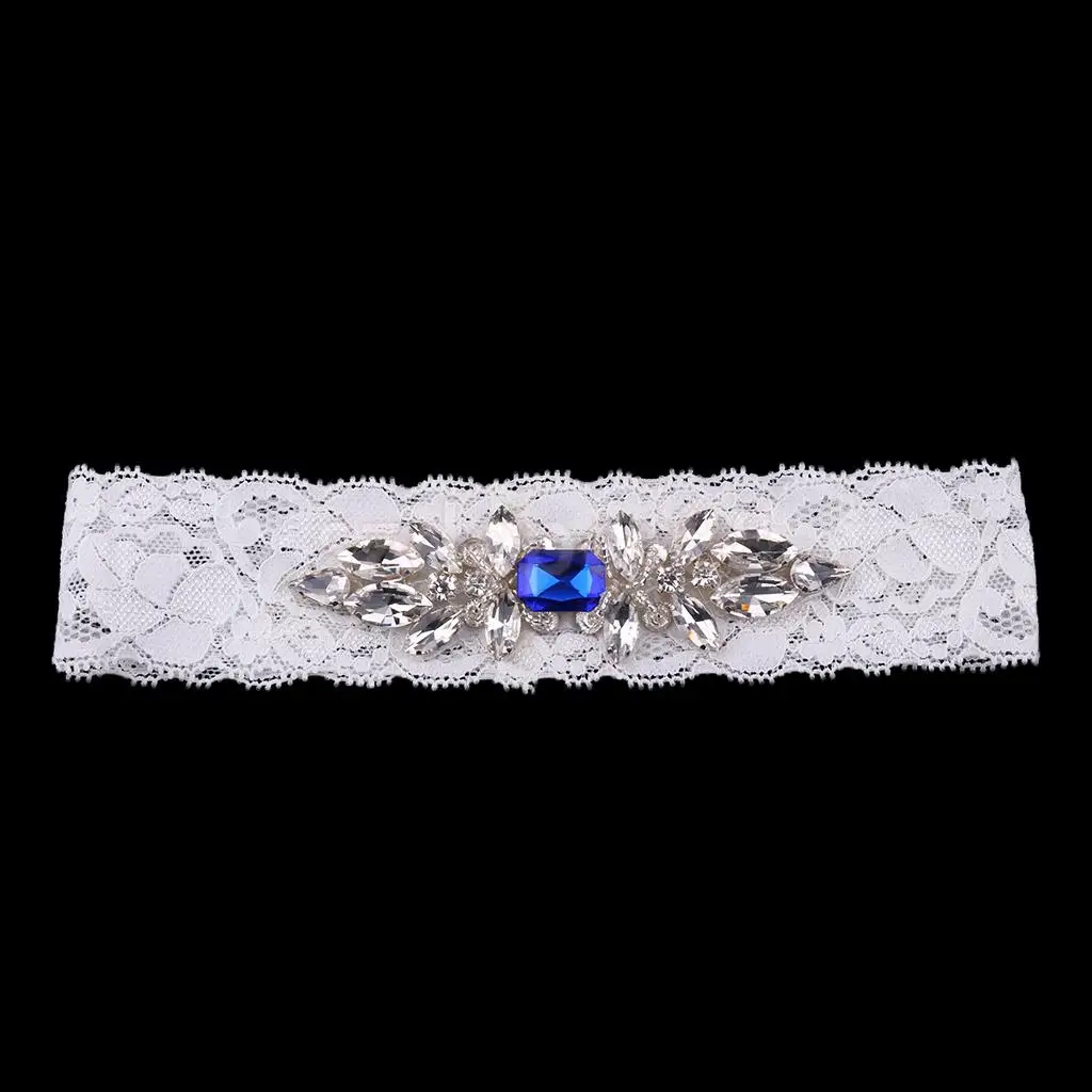Elegant Crystal Diamante Wedding Bride Lace Garter Hen Stag Night Bachelorette Party Fancy Dress Gift