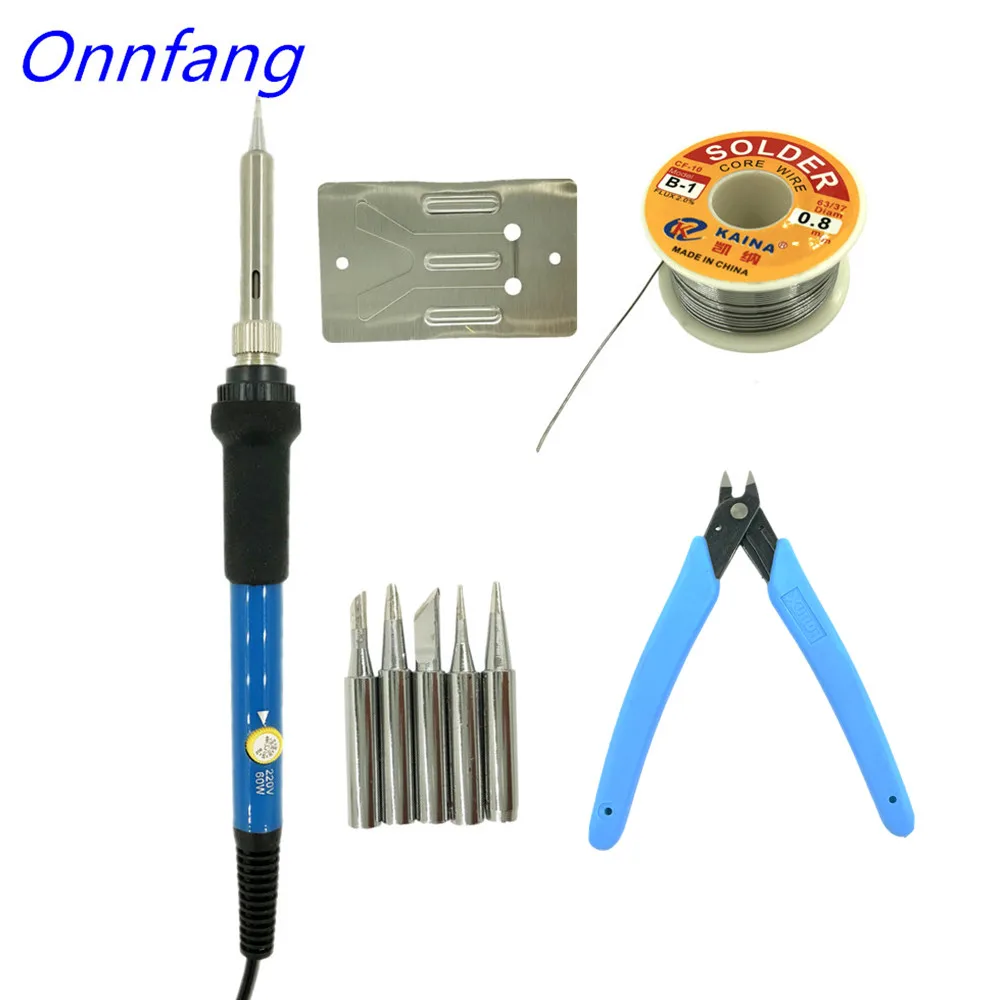 Onnfang 60 Вт Электрический паяльник с регулируемой температурой электрический утюг мини ручка тепловой Карандаш паяльник