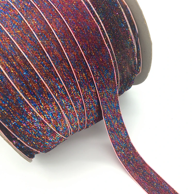 

3 Yards 1"(25mm)Wide Glitter Velvet Ribbon Headband Clips Bow Wedding Decoration #02
