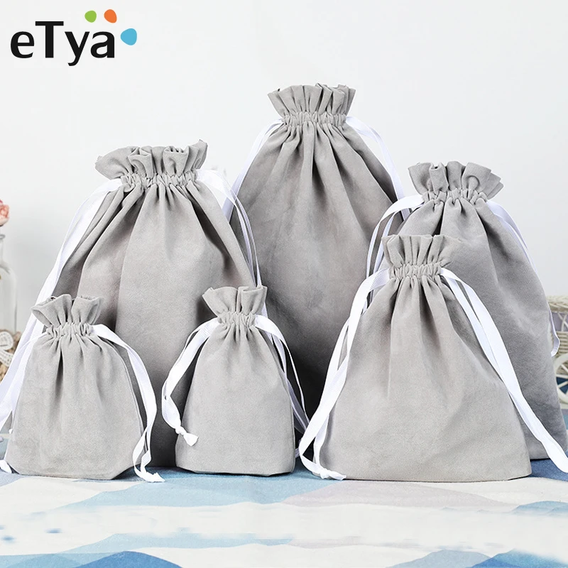 Многоразовая Хлопковая сумка для покупок eTya на шнурке складная женщин и мужчин