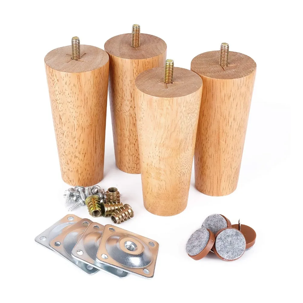 Solid Wood Furniture Feet Replacement Mid Centry Retro Legs 120mm High