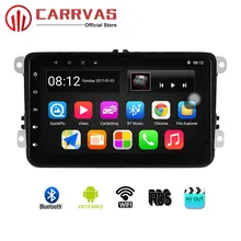 CARRVAS 8 inch Car Player Android 8.1 GPS Navigation 2G+32G Car Stereo with RDS Bluetooth Wifi Steering Wheel Control For Passat joying android 8 0 2 din car radio 10 inch gps navi steering wheel control universal stereo auto fm rds bluetooth wifi free obd
