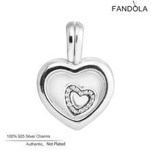 Плавающей сердце медальон Шарм Fit Berloque прелести браслет 925 Стерлингового Серебра Мотаться Бусины Серебряные ювелирные изделия браслеты