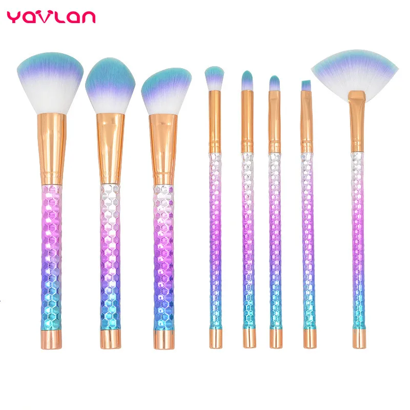 

Yavlan 8pcs Makeup Brushes Foundation Eye Shadow Eyebrow Lip Highlighter Contour Nasal Shadow Beauty Cosmetic Brush Kits
