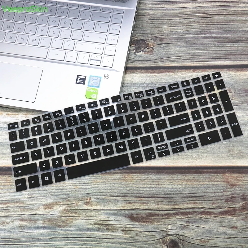 Ноутбук клавиатура кожного покрова протектор для DELL Inspiron 15 7000 7590 7591 5000 5584 i5584 i7590 i7591 15,6 дюймов - Цвет: black
