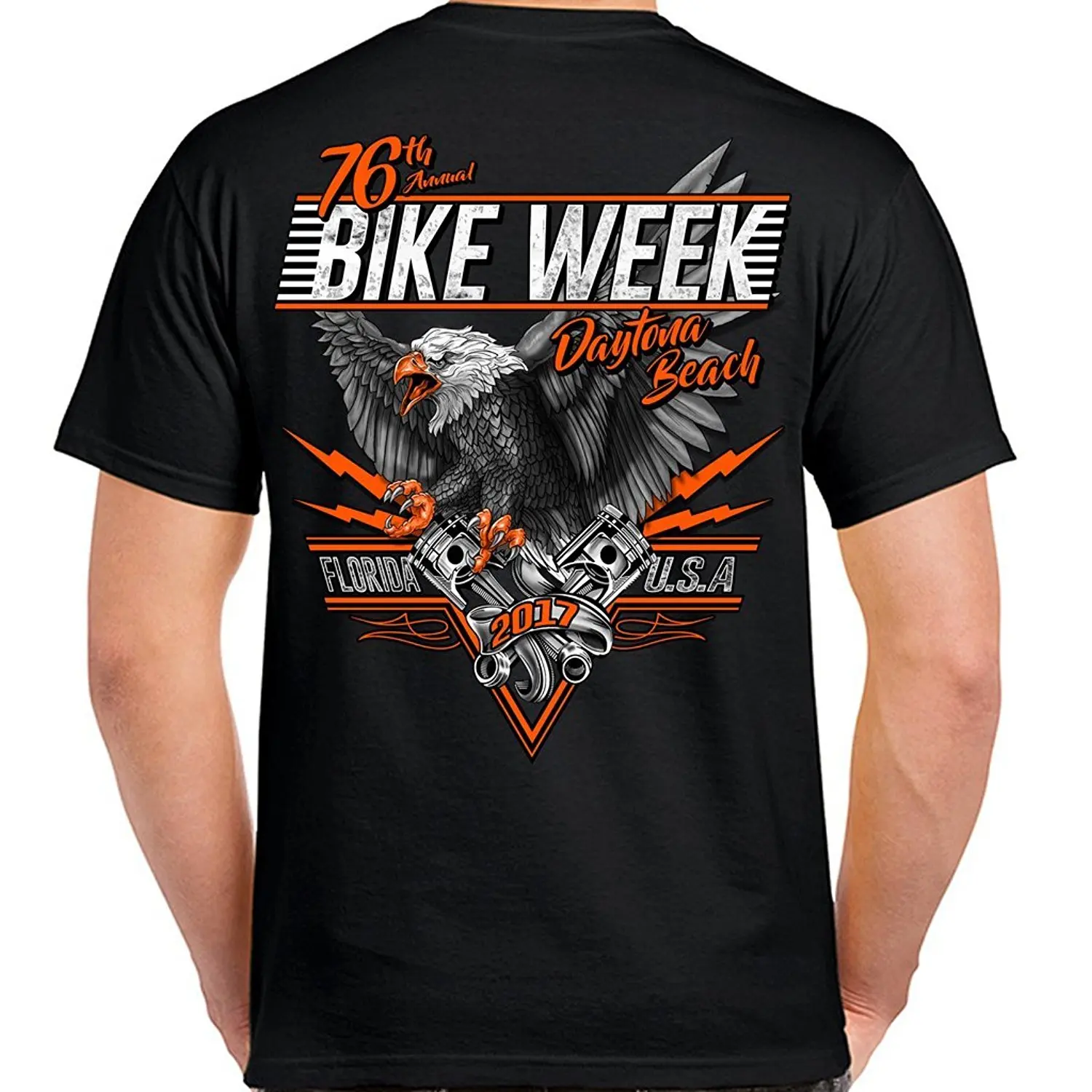 Fashion T Shirt Men'S Short Short O Neck Biker Life Usa 2017 Bike Week